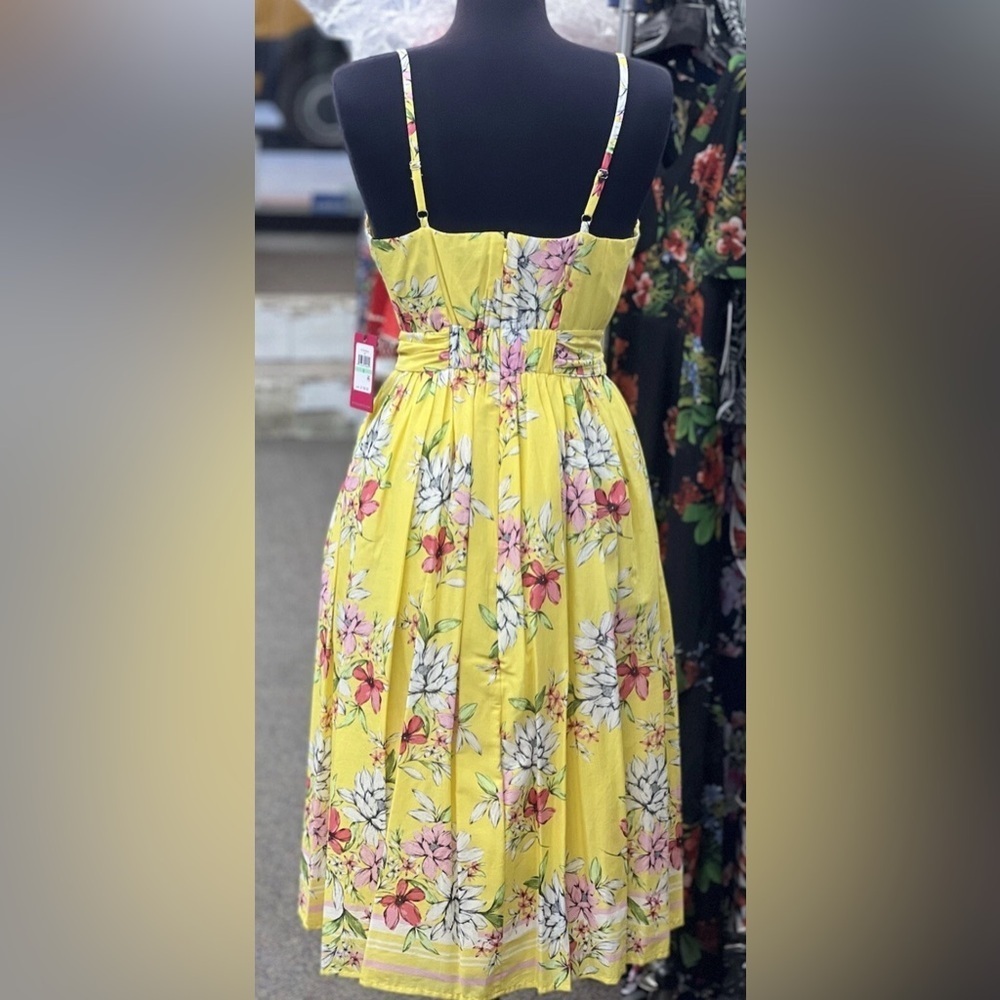 Vince Camuto Yellow Smocked Sundress with Spaghetti Straps